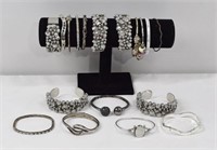 18pc Floral / Pandora Style Cuff Bracelets