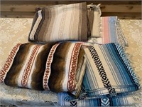 LOT OF 4 INDIAN STYLE BLANKETS