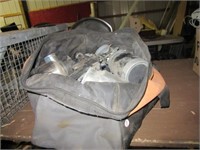 Ridgid tool bag with various automotive paint