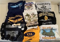 W - LOT OF 9 GRAPHIC TEES (Q266)