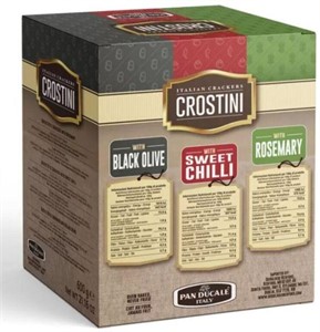 3-Pk Italian Crostini Crackers 200g Variety