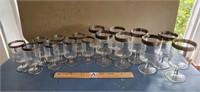 16 Piece Rimmed Glassware