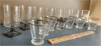 Rimmed Tapered Drinking Glasses & "Outstanding"