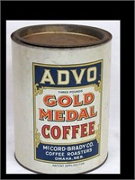 ADVO GOLD MEDAL COFFEE TIN - EMPTY USE FOR FLOUR