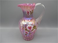 Fenton 9" irid cran opal HP pitcher