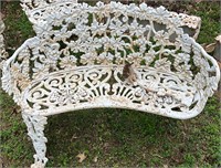 White Wrought Iron Bench