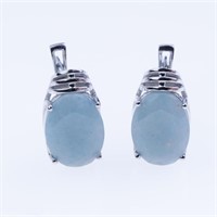 Praiba Quartz French Clip Silver-tone Earrings