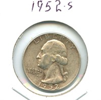 1952-S Silver Washington Quarter