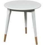 Round Side Table Glossy, White