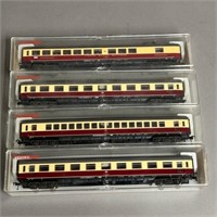 Four Fleischmann HO Passenger Cars in Boxes