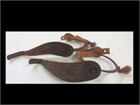 IRON SPURS W/RARE NEWBERRY, ALLIANCE, NEBR. STRAPS