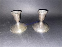 3 1/4" T Weighted Sterling Silver Candlesticks