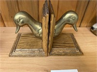 BRASS DUCK HEAD BOOKENDS