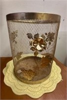 Vintage Mesh Trash Can & Tissue Box