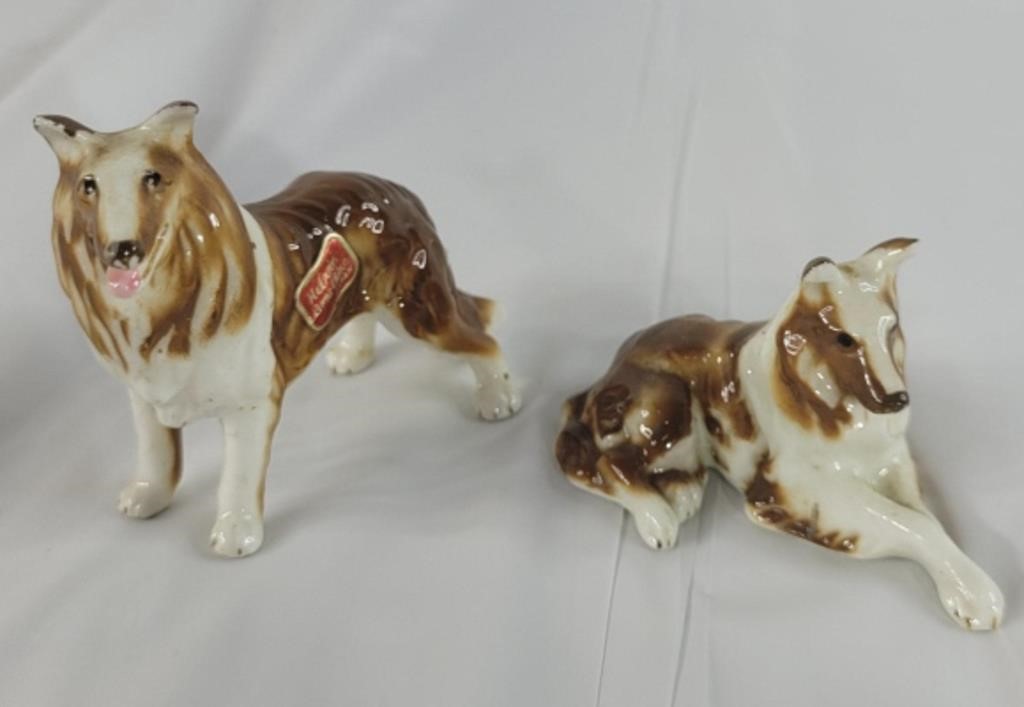 Set of decorative ceramic dogs