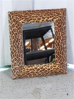 Leopard Print Framed Mirror