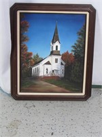 "Church" Framed Canvas Painting