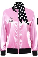 1950’s Pink Ladies satin jacket costume size XL