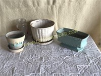3 vintage McCoy pottery planters
