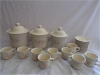 Pftzgarff Canister Set With Tea Cups And Plates