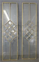 (2) Lead Glass Panels 1 Has A Crack