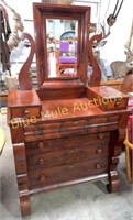 Antique cherry dresser w/mirror & glove boxes-