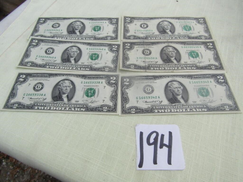 6 -1976 $2 NOTES