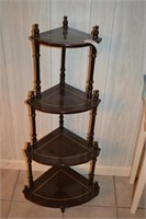 Vintage 4 Tier Wood Corner Display Shelf