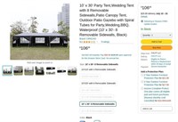 N4547  Party Tent Wedding Canopy 10' x 30', Black