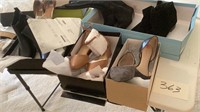 Approximately six pair of shoes that looks new,