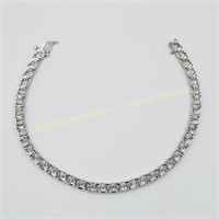 Sterling silver diamond (0.50 cts) bracelet