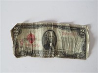 US TWO DOLLARS BILL AS FOUND