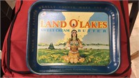 Land o lakes butter tin advertising tray, 13x11