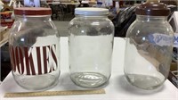 3 glass jars