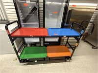 Colorful 2-Tier Rolling Metal Cart