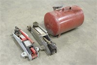 (2) FLOOR JACKS, WITH AUXILLARY AIR TANK