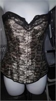 Silver/Grey Lace corset. Large Lace up back.