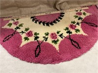 Vintage Hooked half moon rug