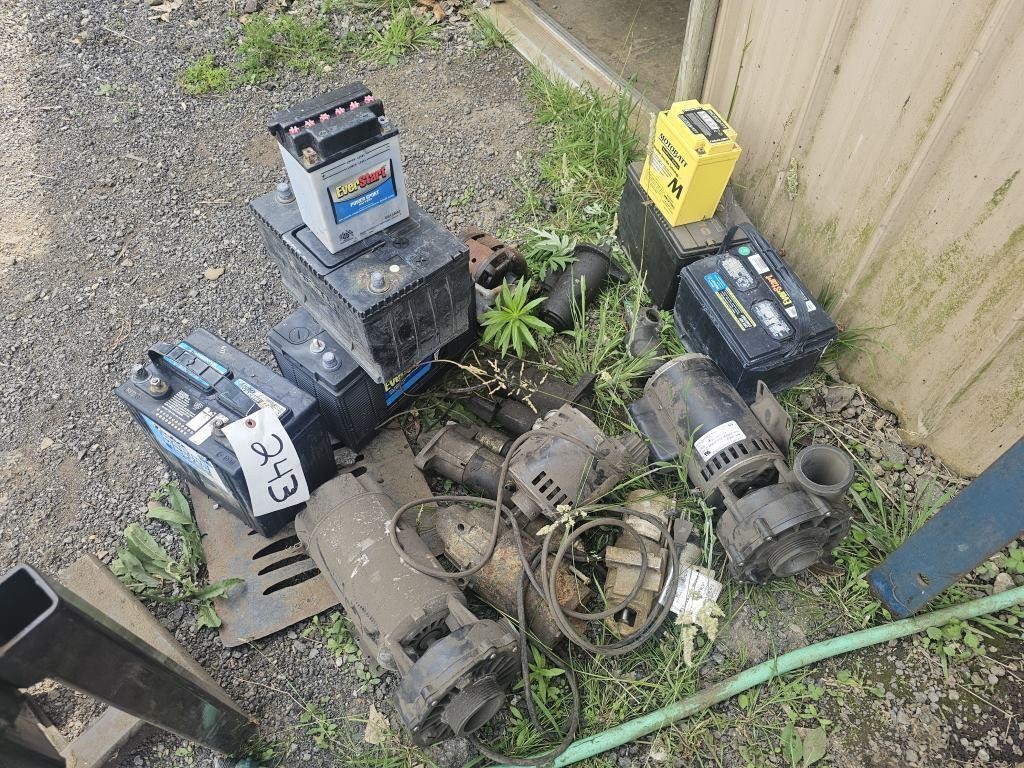 Scrap batteries and motors.