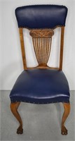 Antique Chippendale Style Leather Padding Chair