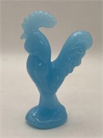 Aqua Blue Rooster paperweight 4 1/2”