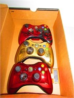 Lot of 3 Colored Xbox 360 Controllers