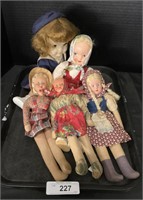 Early Polish Dutch Maid Handpainted Dolls.