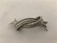 Silver Tone Ginnie Johanson Knotted Brooch