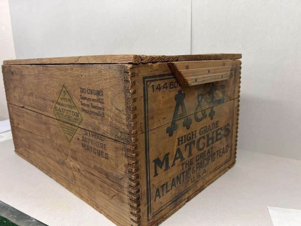 Atlantic Pacific tea Company wooden matchbox w