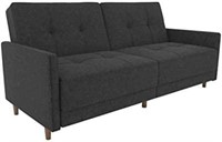 DHP Andora Coil Futon Sofa Bed Couch- Grey Linen