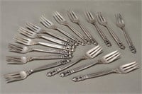 Set of Fifteen Georg Jensen Silver Cake Forks,