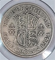 1944 Britain Silver Half Crown