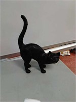 Cast iron black cat doorstop decor