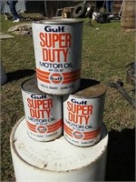 Vintage cardboard oil cans